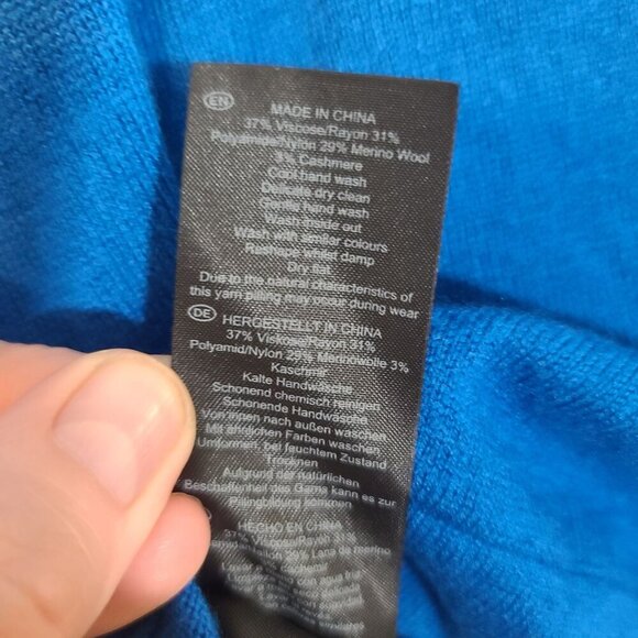 Hobbs London Wool Cashmere Blend Sweater Keyhole Neckline Blue Size Small - Picture 7 of 7